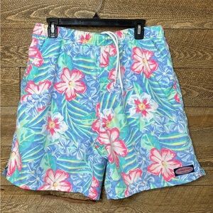 Vineyard Vines Floral Swim Trunks Multicolor Mesh Pull-On drawstring Size Large